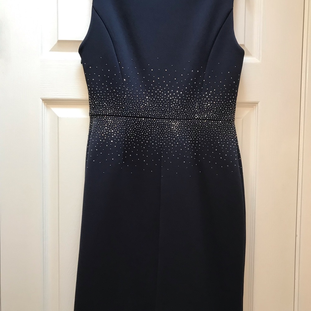 Calvin Klein midnight blue  sleeveless dress with silver sparkles Size 6
